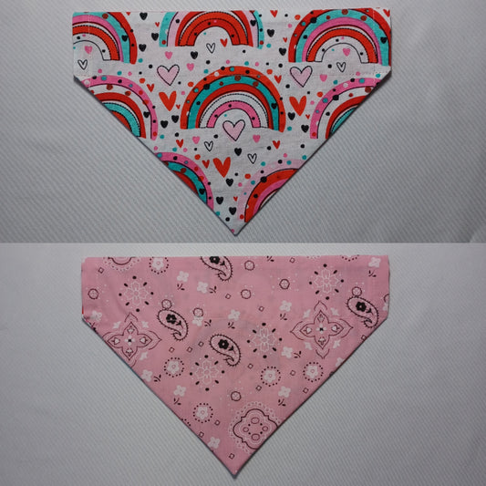 Rainbows & Hearts Over-the-Collar Pet Bandana