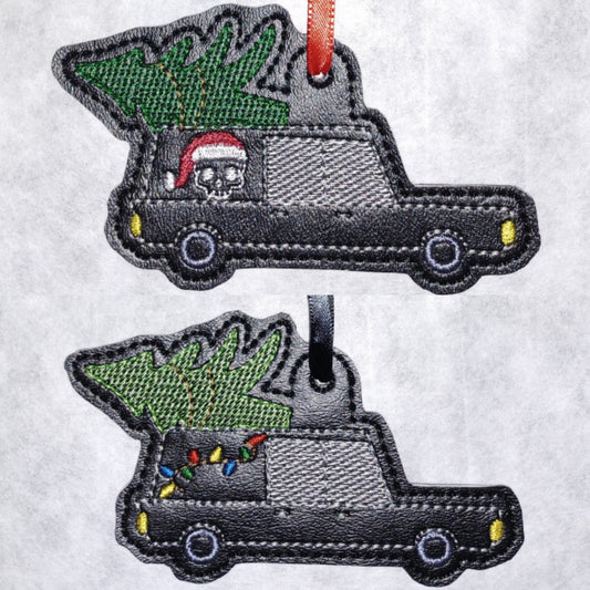 Holiday Hearse Embroidered Ornament