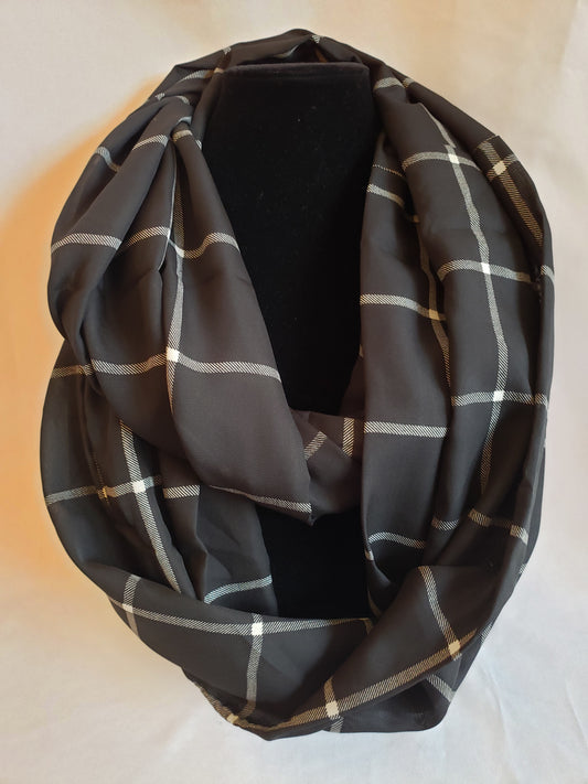 Lightweight Infinity Scarf in Black & White