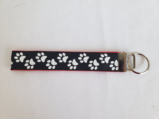 Paws on Black Key Fob
