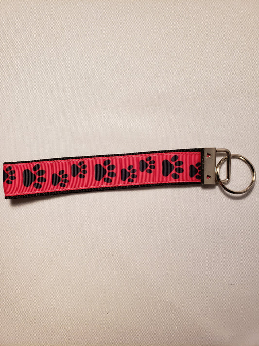 Paws on Magenta Key Fob