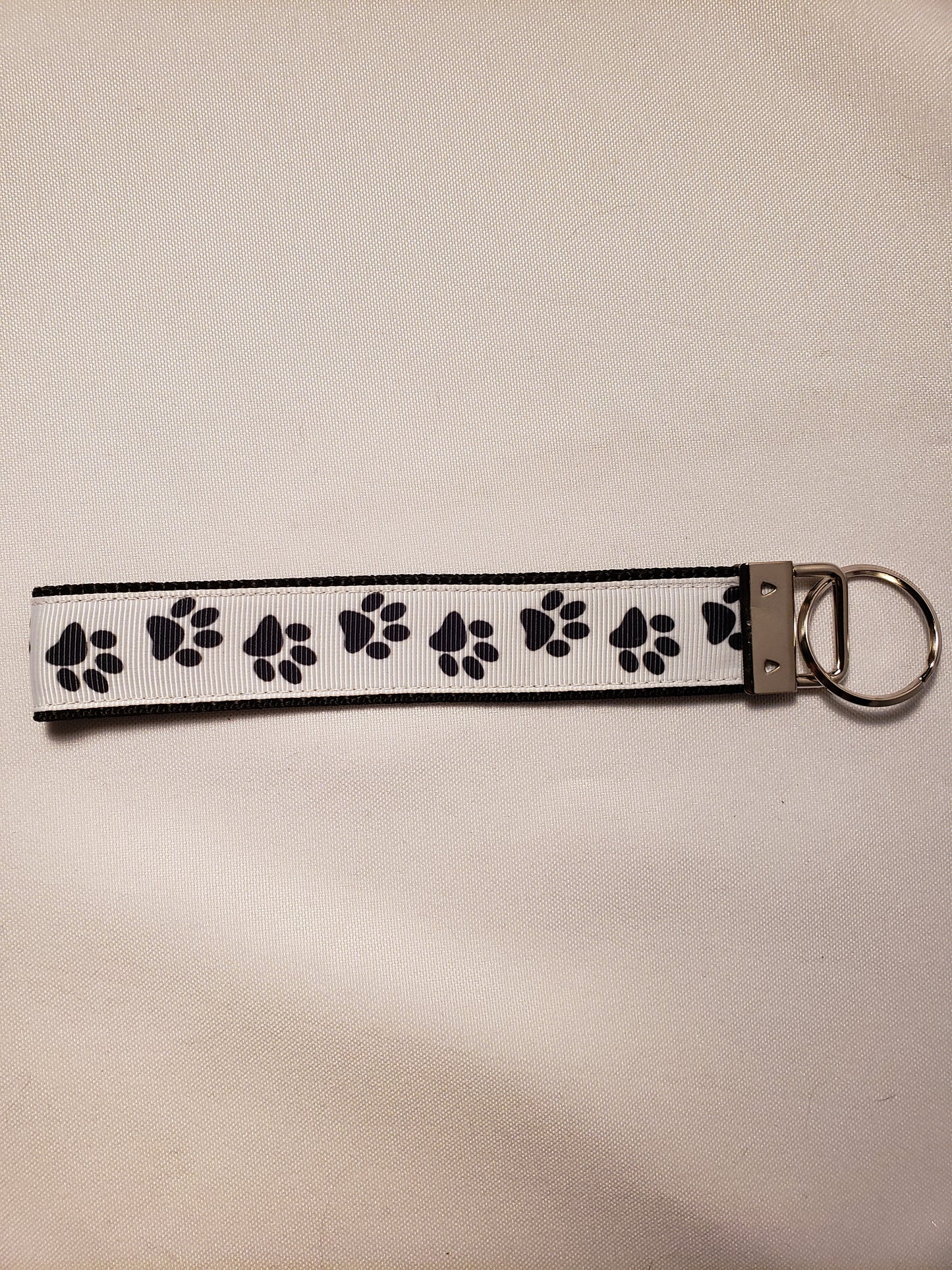 Paws on White Key Fob