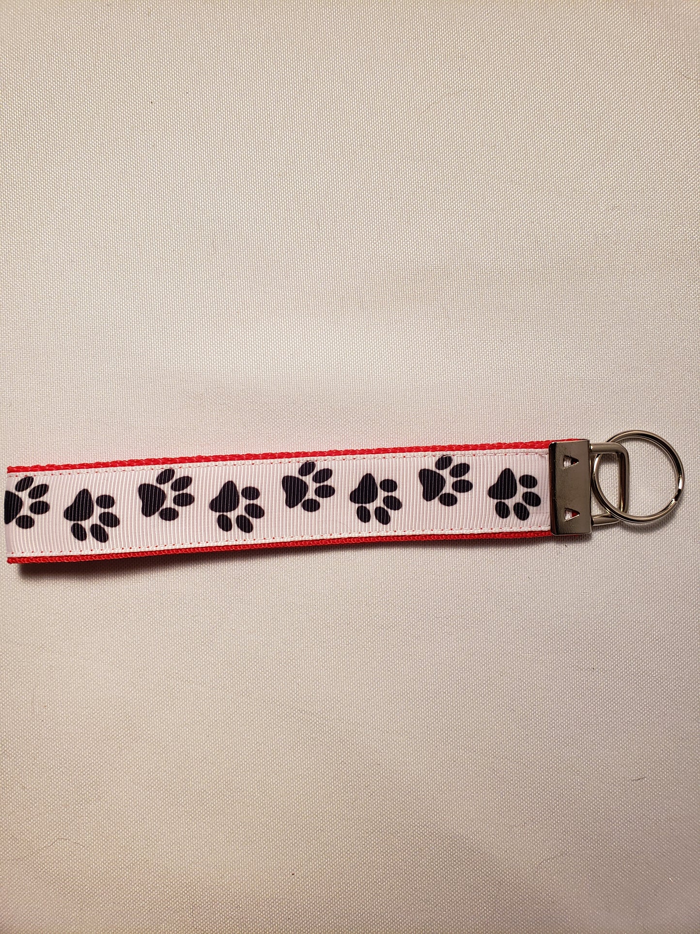 Paws on White Key Fob