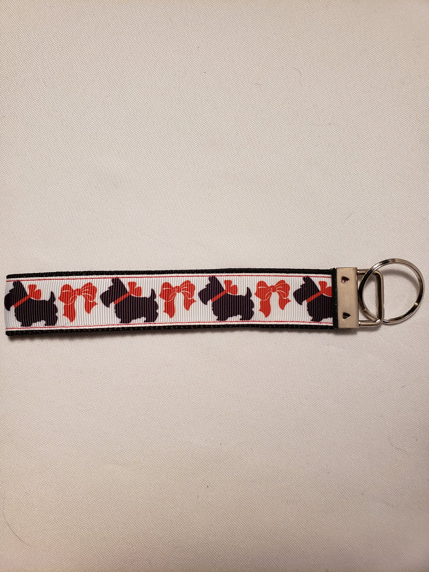 Scottie Dogs in Bows Key Fob
