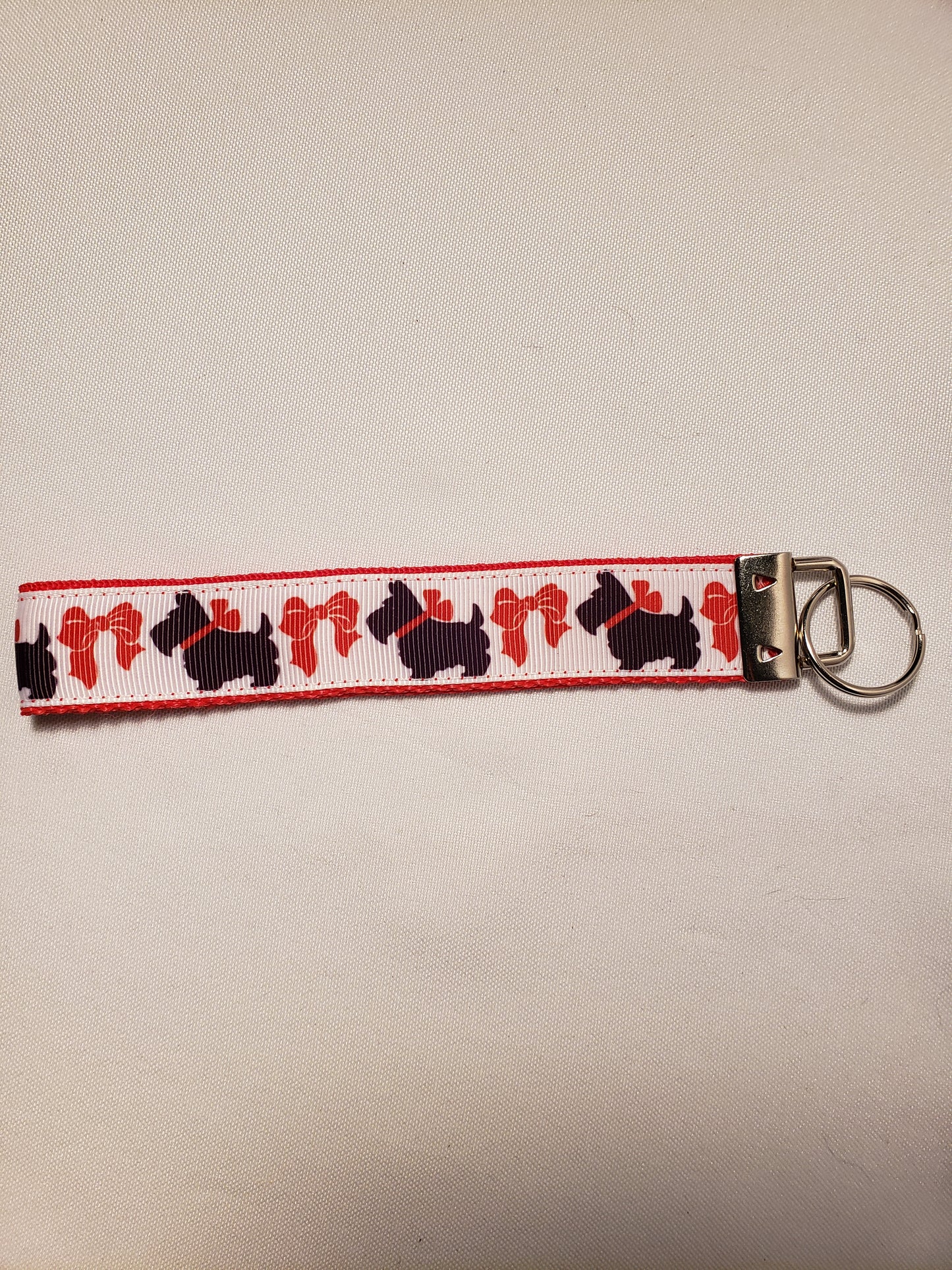 Scottie Dogs in Bows Key Fob