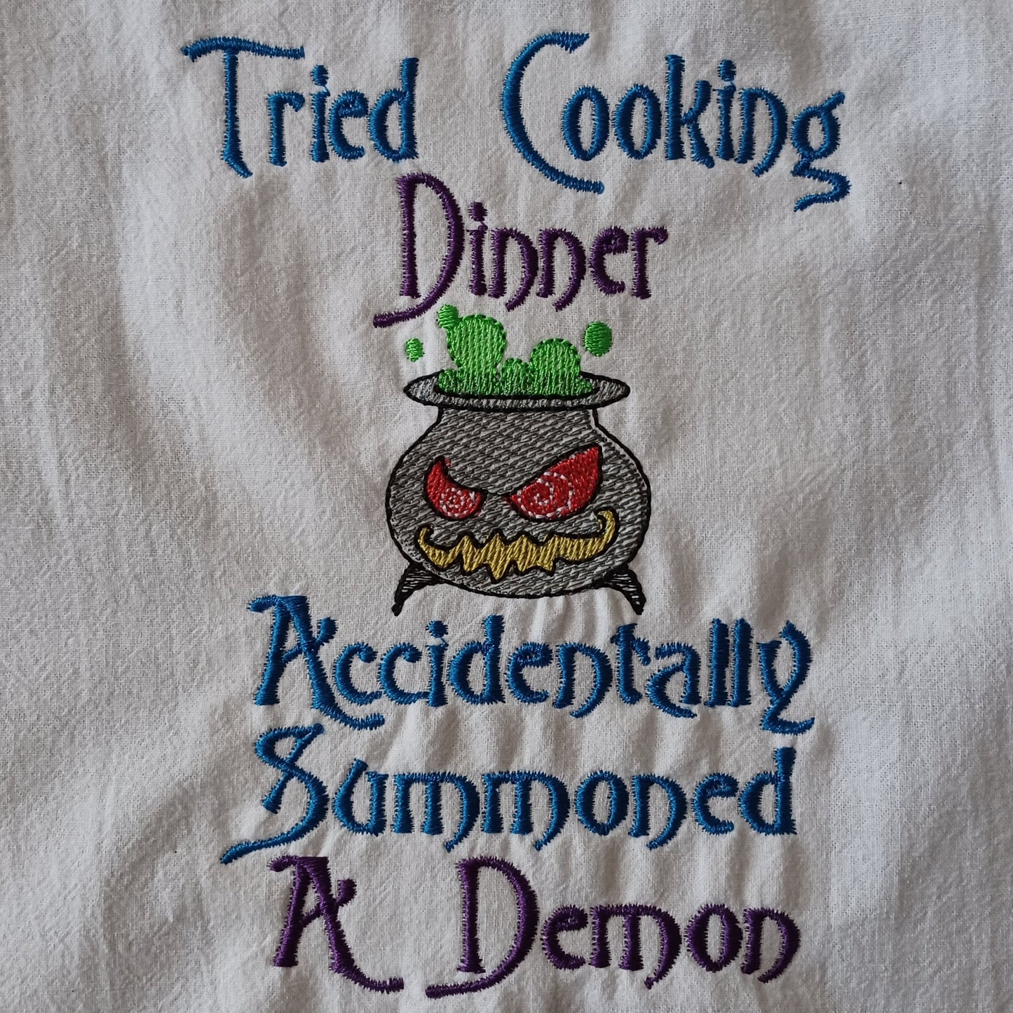 Tried Cooking Dinner, Accidentally Summoned a Demon (Embroidered CYO)