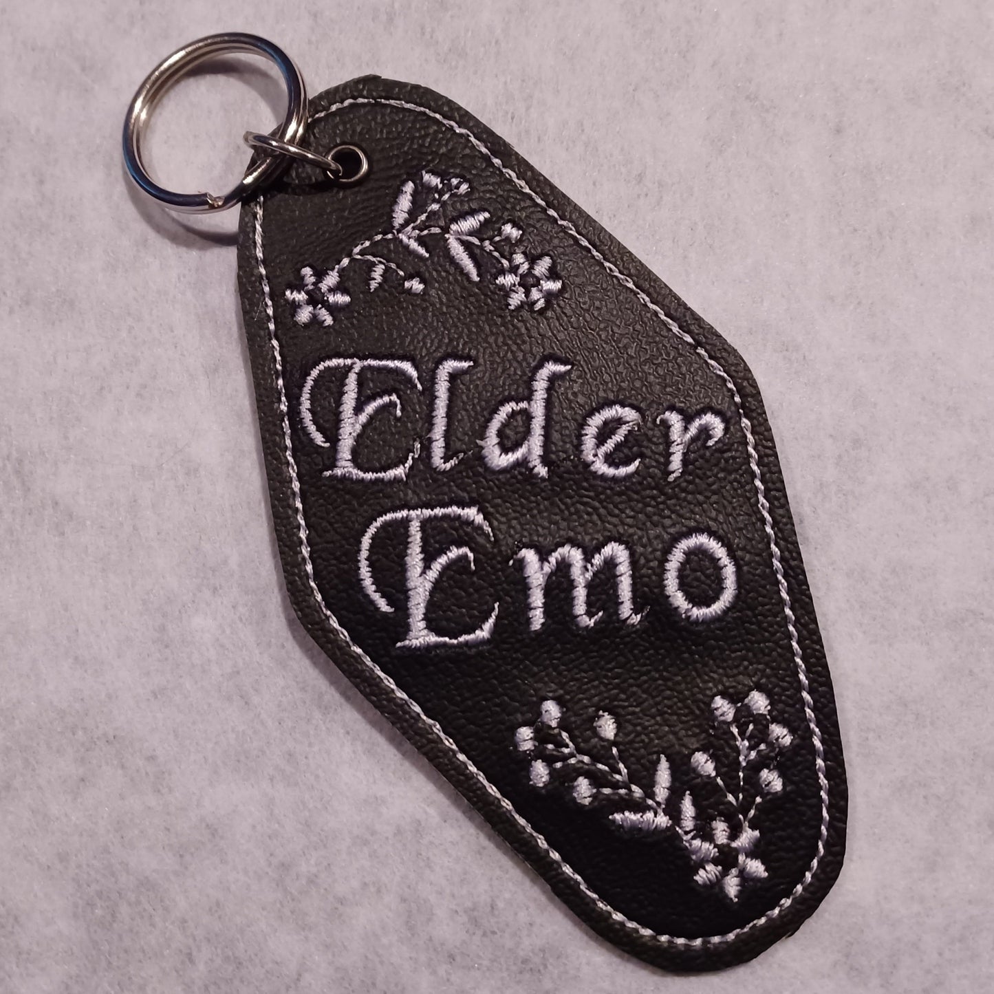 Elder Emo Embroidered Vinyl Key Ring