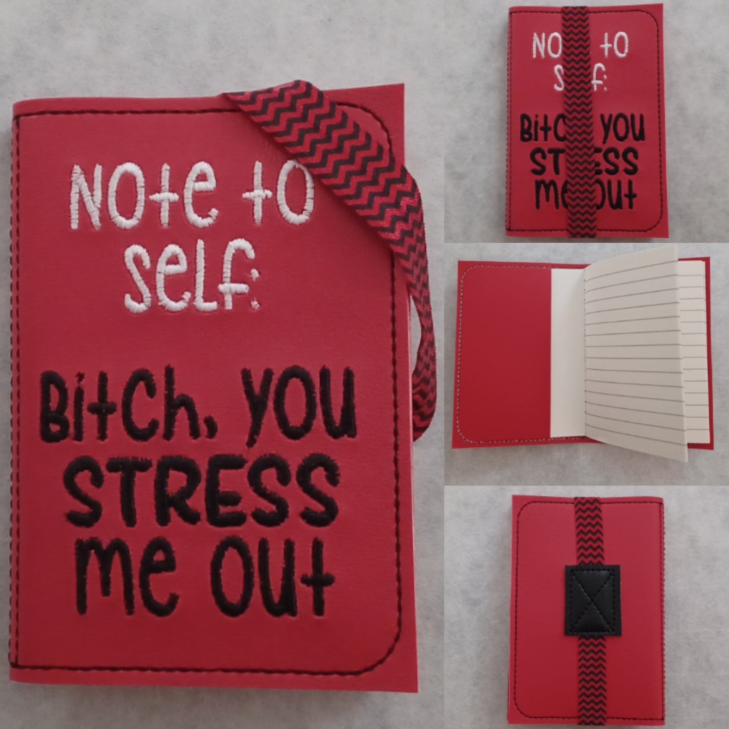 You Stress Me Out Embroidered Notebook Cover