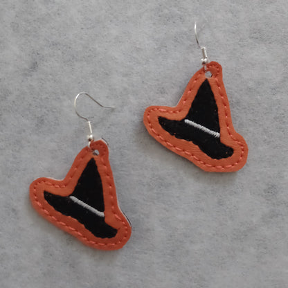 Witch Hat Embroidered Earrings