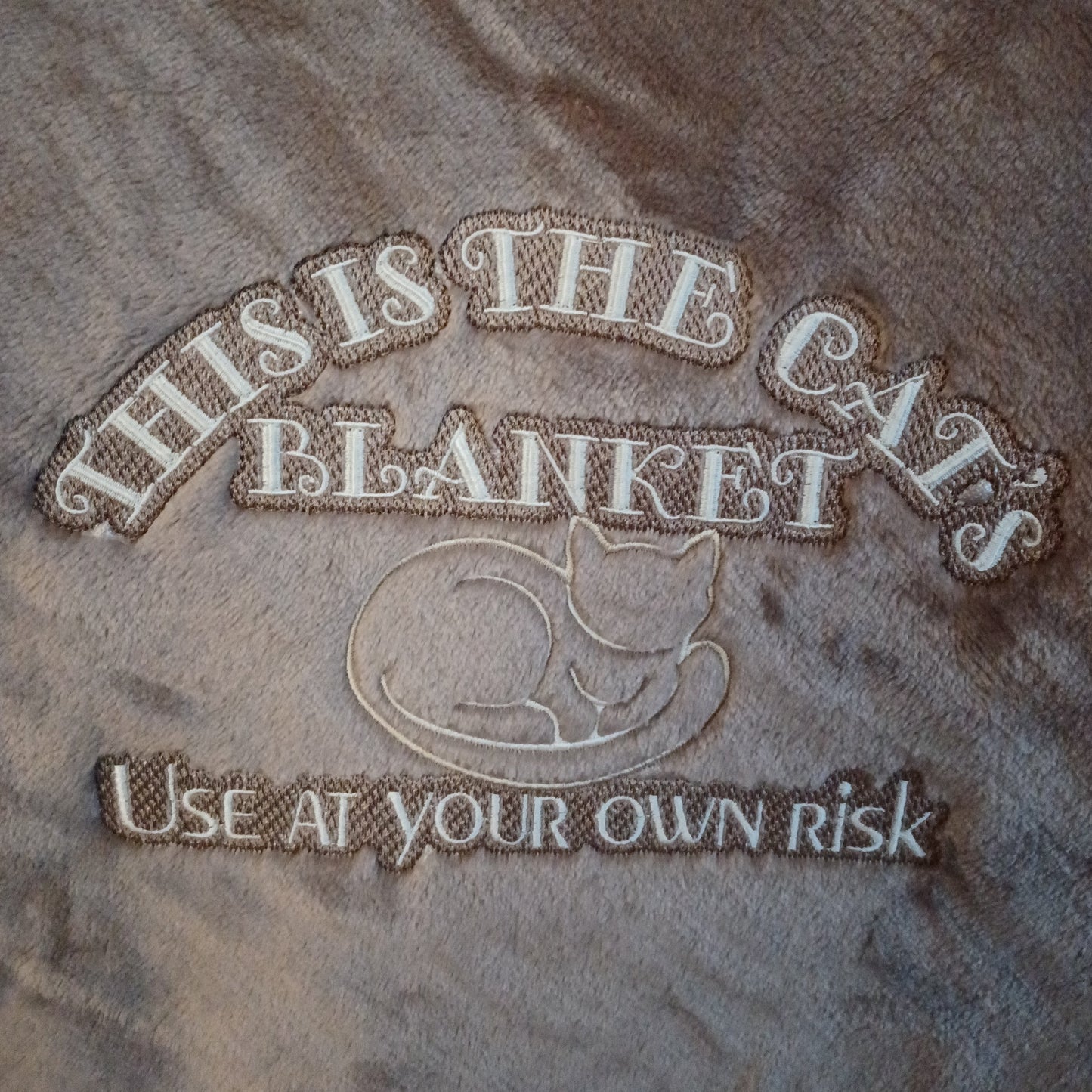 "This is the Cat's Blanket. Use at Your Own Risk" Plush Throw Blanket