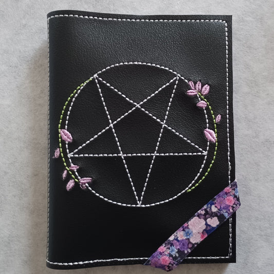 Reverse Pentagram Embroidered Notebook Cover