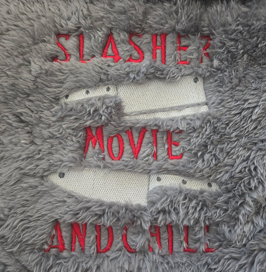 "Slasher Movie and Chill" Velvet Plush Throw Blanket