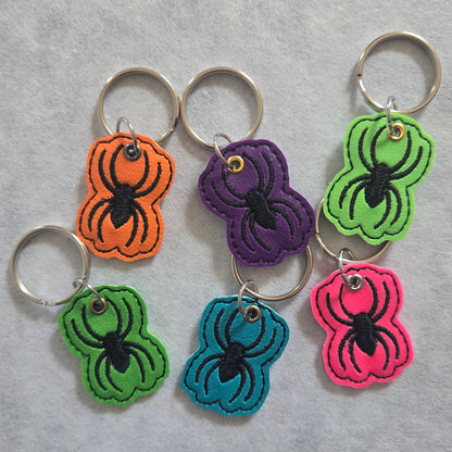 Spider Embroidered Vinyl Key Ring