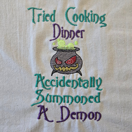 Tried Cooking Dinner, Accidentally Summoned a Demon (Embroidered CYO)