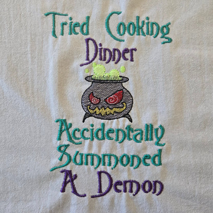 Tried Cooking Dinner, Accidentally Summoned a Demon (Embroidered CYO)