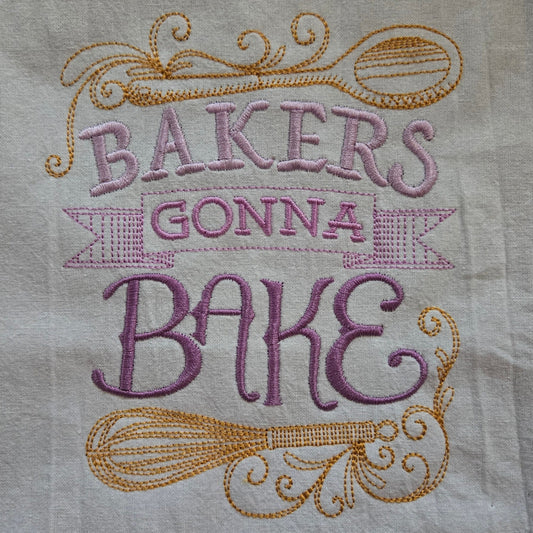 Bakers Gonna Bake - Kitchen Outlines (Embroidered CYO)