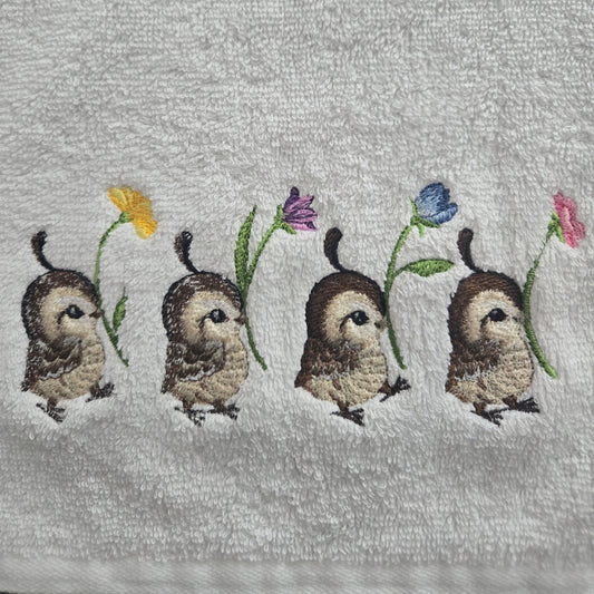 Spring Quails (Embroidered CYO)