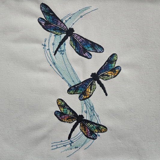 Stained Glass Dragonflies (Embroidered CYO)