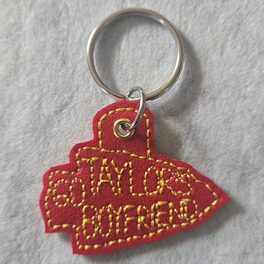 Go Taylor's Boyfriend Arrowhead Embroidered Vinyl Mini Key Ring