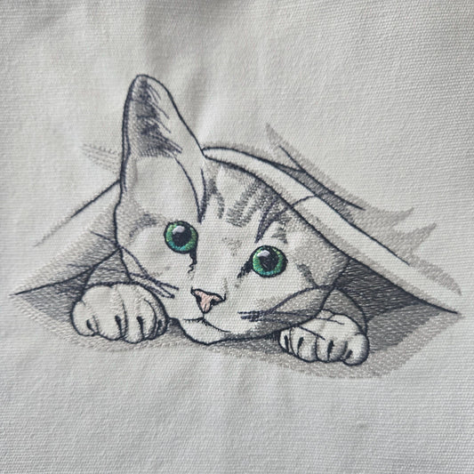 Peeking Kitty (Embroidered CYO)