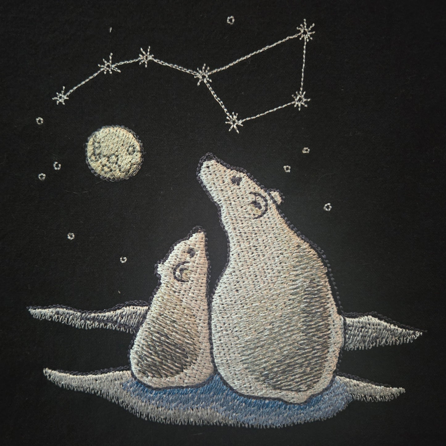 Stargazing Polar Bears (Embroidered CYO)