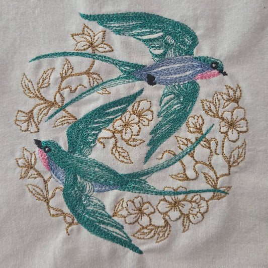 Floral Swallows (Embroidered CYO)