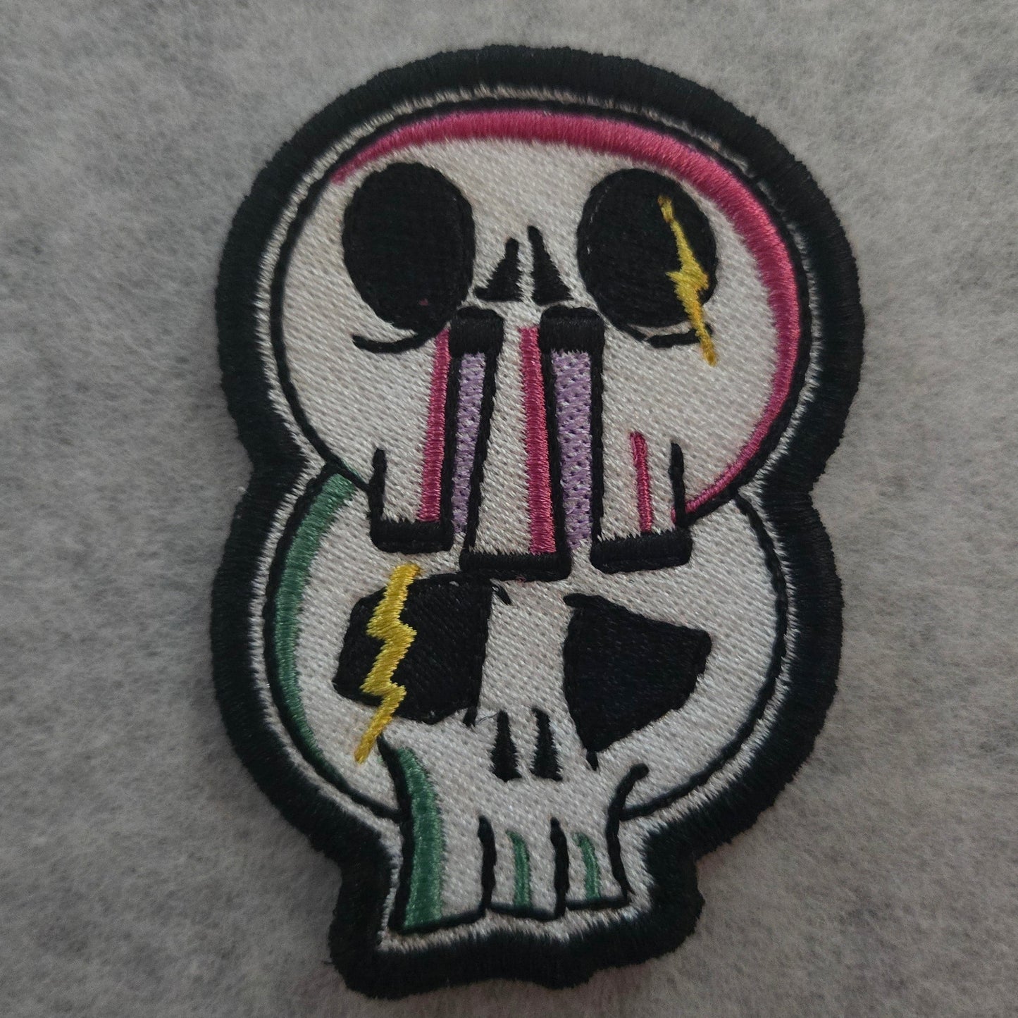 Skull Stack Embroidered Patch