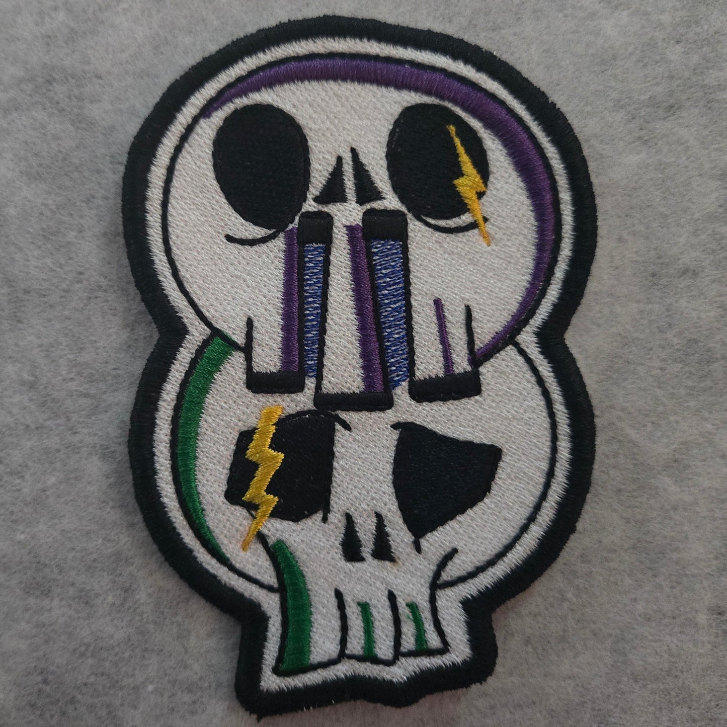 Skull Stack Embroidered Patch