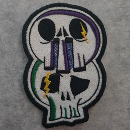 Skull Stack Embroidered Patch