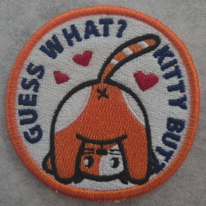 Guess What? Kitty Butt Embroidered Patch