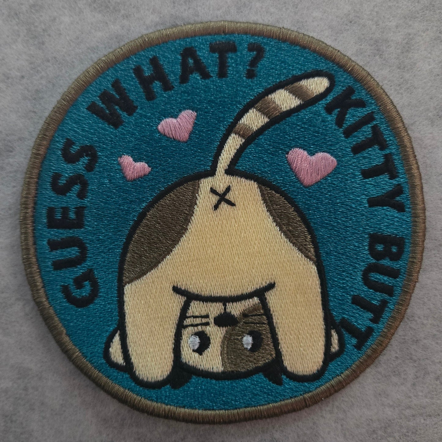 Guess What? Kitty Butt Embroidered Patch