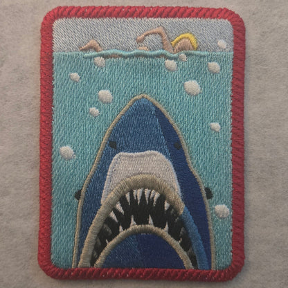 Biting Shark Embroidered Patch