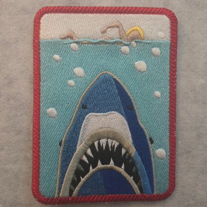 Biting Shark Embroidered Patch