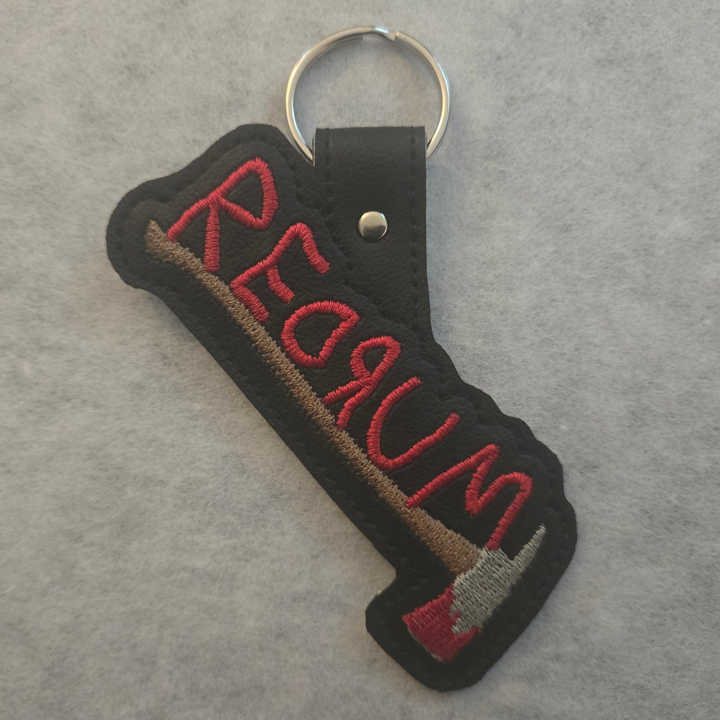 Redrum & Axe Embroidered Vinyl Key Ring