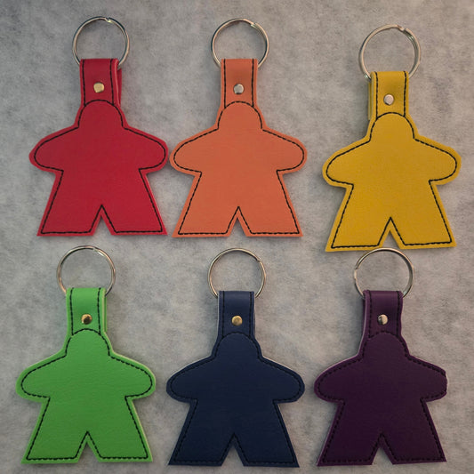 Meeple Embroidered Vinyl Key Ring