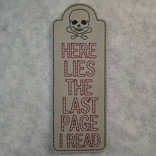 Here Lies the Last Page I Read Tombstone Bookmark