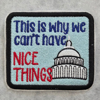 This is why we can't have NICE THINGS Embroidered Patch