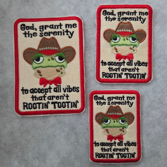 Rootin' Tootin' Frog Embroidered Patch