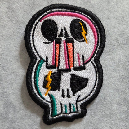 Skull Stack Embroidered Patch