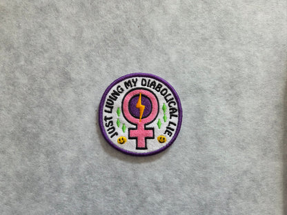 Just Living My Diabolical Lie Embroidered Patch