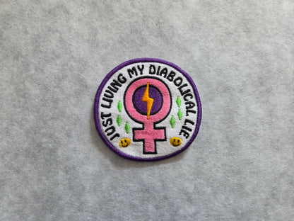 Just Living My Diabolical Lie Embroidered Patch