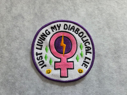 Just Living My Diabolical Lie Embroidered Patch