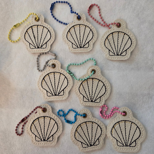 Summer Shell Embroidered Vinyl Charm