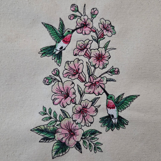 Hibiscus & Hummingbirds (Embroidered CYO)