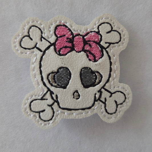 Skull With Hairbow Vinyl Pin