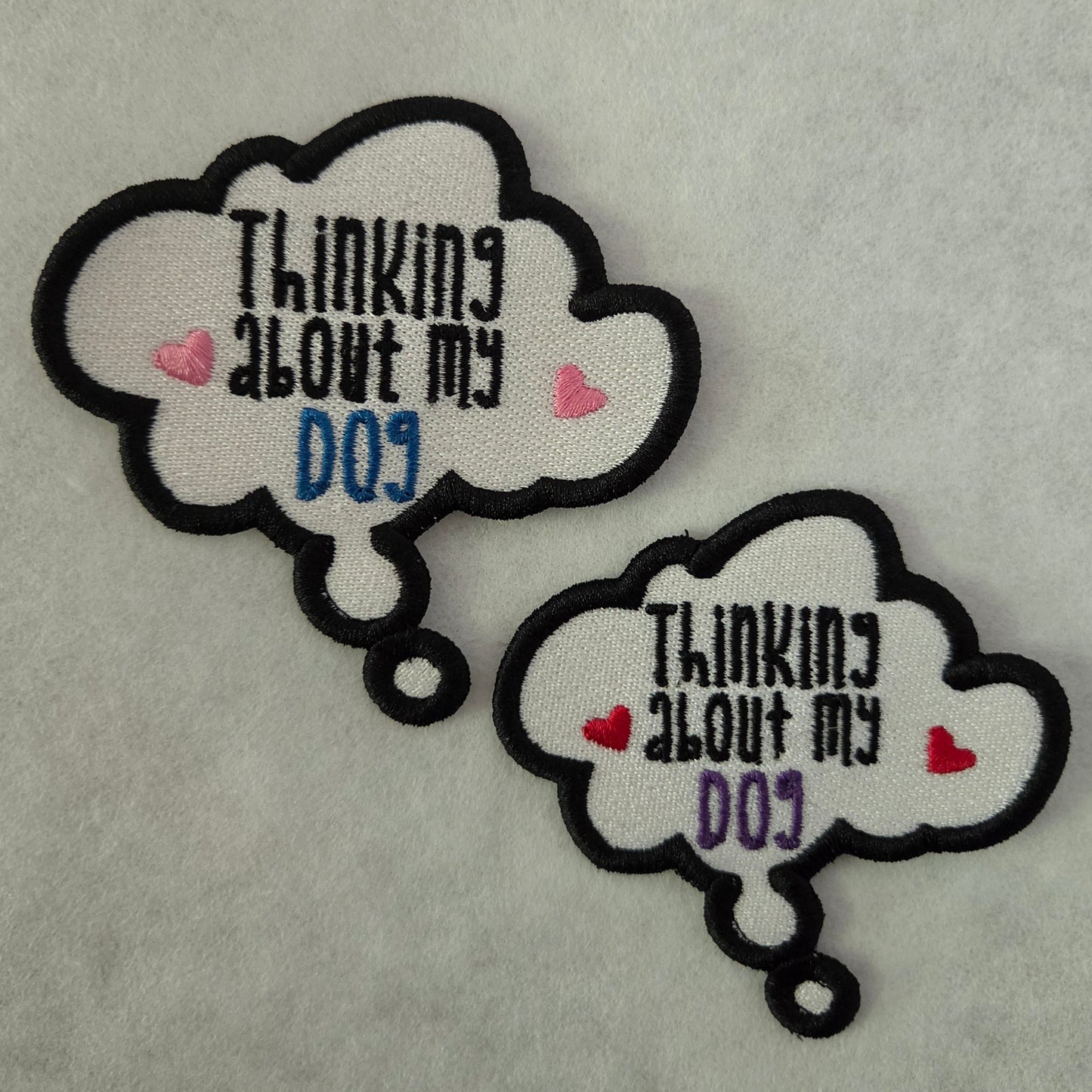 Thinking About My Dog Embroidered Patch