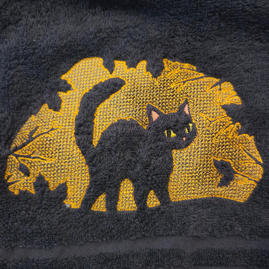 Halloween Cat Silhouette (Embroidered CYO)