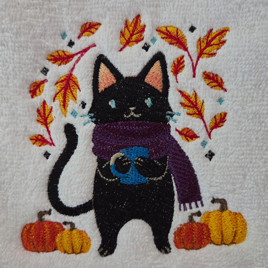 Cozy Autumn Kitty (Embroidered CYO)