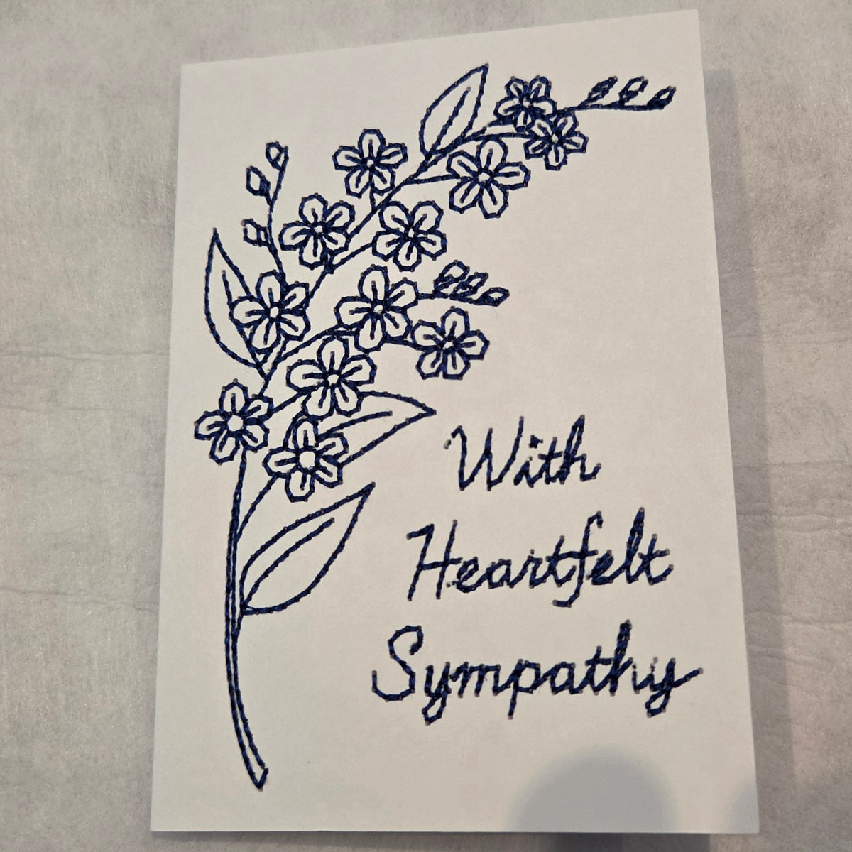 With Heartfelt Sympathy Embroidered Card