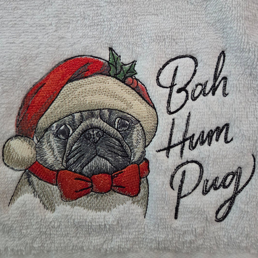 Bah Hum Pug (Embroidered CYO)